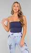 Donkerblauwe Padded Bandeau Top