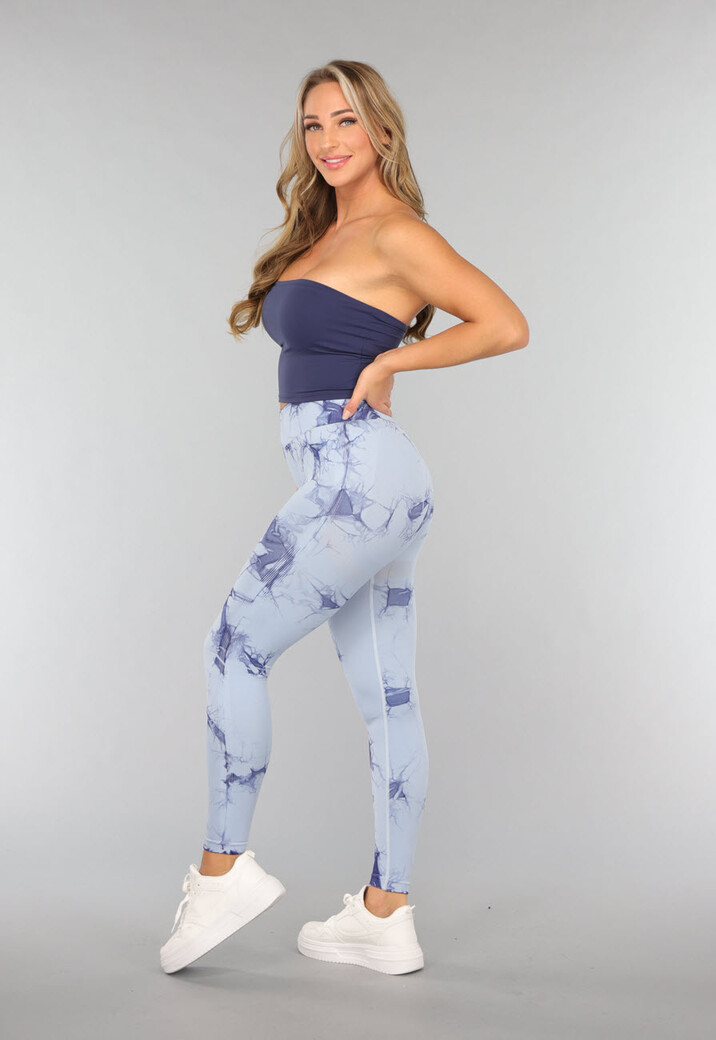 Donkerblauwe Padded Bandeau Top