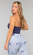 Donkerblauwe Padded Bandeau Top