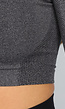 Donkergrijze Korte Longsleeve Sporttop