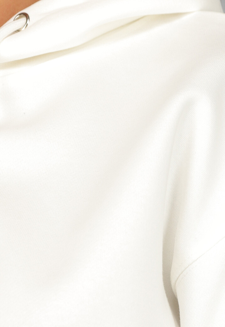 Witte Cropped Hoodie