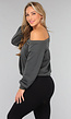 One Shoulder Antraciet Trui