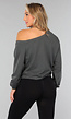 One Shoulder Antraciet Trui