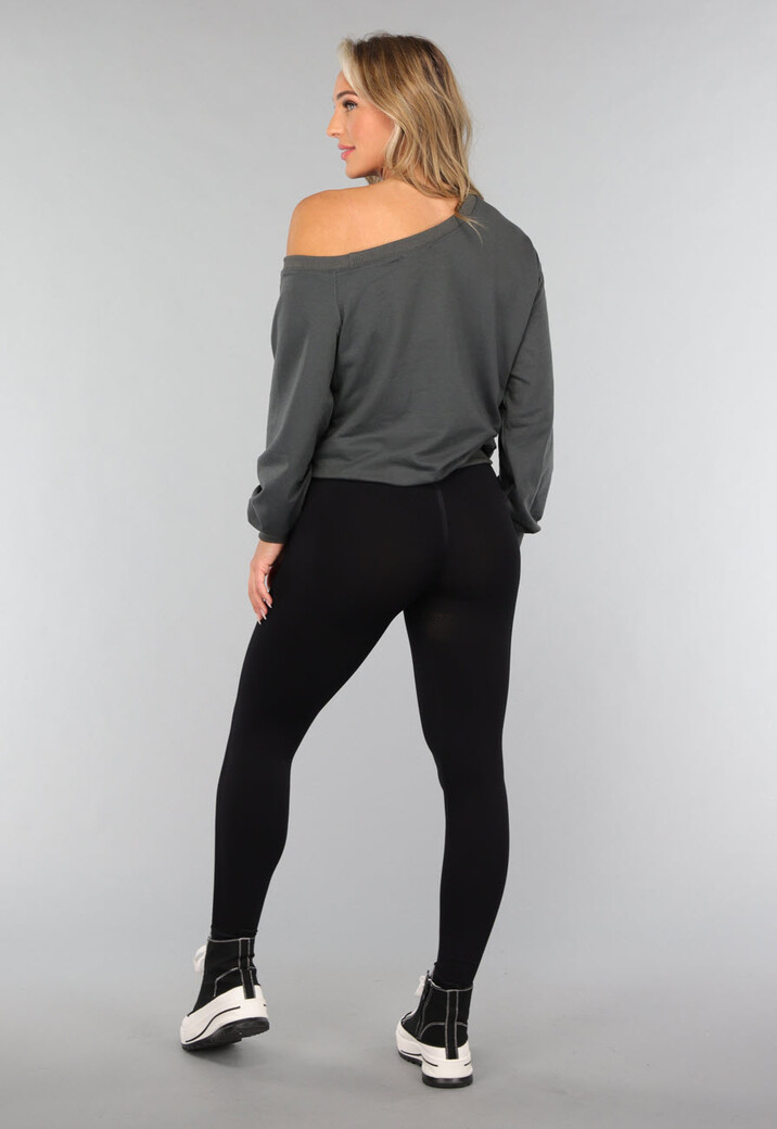 One Shoulder Antraciet Trui