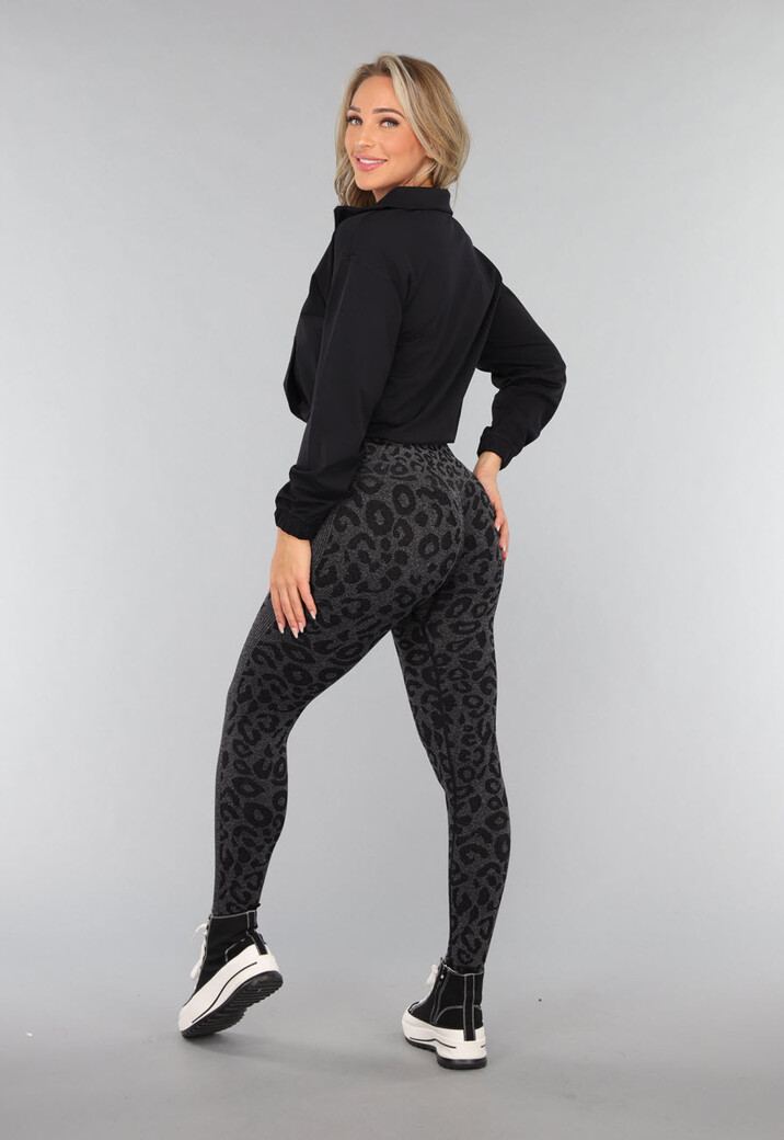 Zwart Trainingsjack met Halve Rits