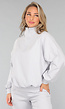 Oversized Trui met Rits in Lichtblauw