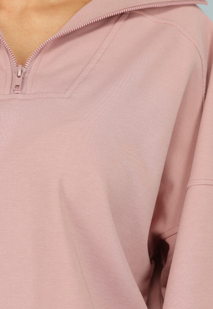 Oudroze Trui met Rits Detail