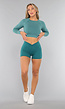 Zeegroene Sportshort met Twist
