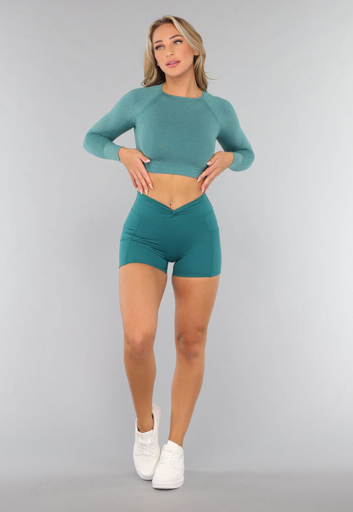 Zeegroene Sportshort met Twist