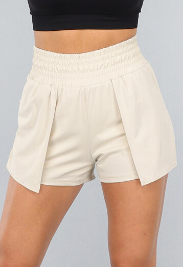 Beige Sportshort met Binnenbroekje