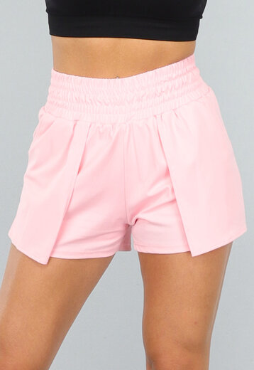 Roze Sportshort met Elastische Tailleband
