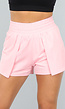 Roze Sportshort met Elastische Tailleband