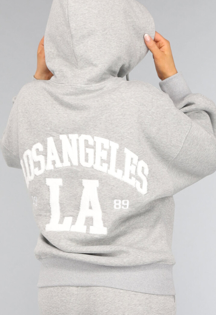 Grijs Huispak met LA Borduurwerk