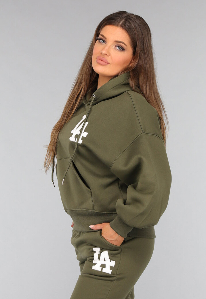 Khaki Joggingpak met Tekst