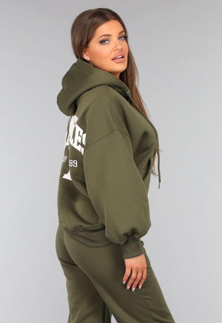 Khaki Joggingpak met Tekst