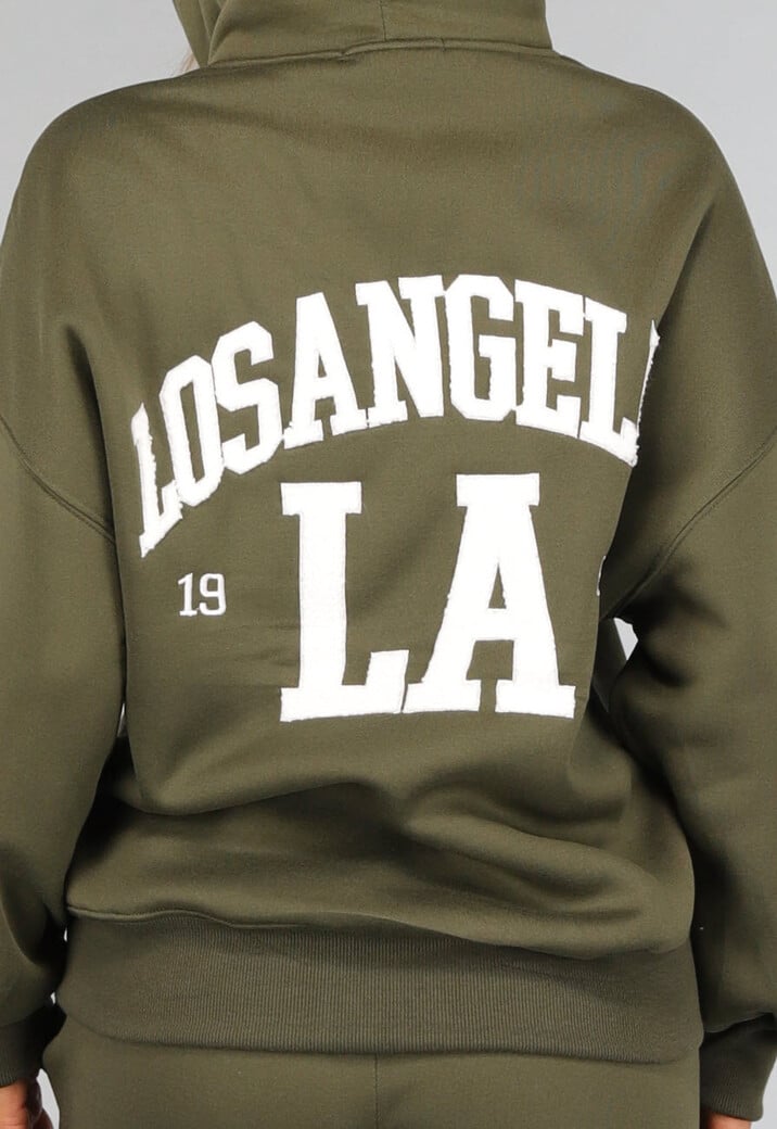 Khaki Joggingpak met Tekst