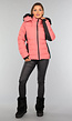Koraalkleurige Donsjas met Imitatiebont