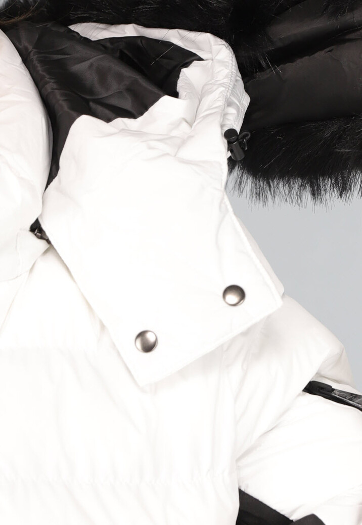 Witte Ski Jas met Namaakbont