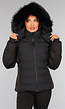 Zwarte Gewatteerde Jas met Hoge Kraag