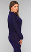 Blauwe Longsleeve Blouse met Shimmer