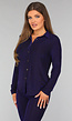 Blauwe Longsleeve Blouse met Shimmer