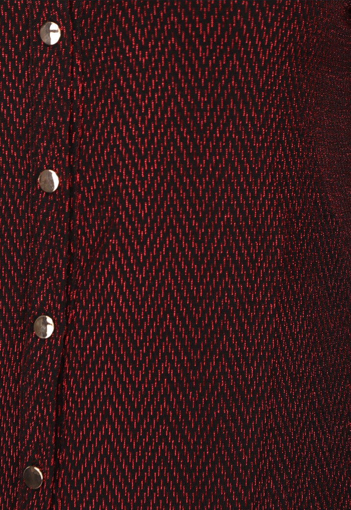 Rode Glitter Blouse met Zigzag Patroon