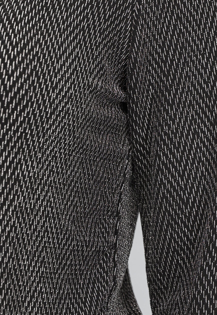 Zilveren Lange Mouwen Blouse met Glitter