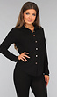 Zwarte Glitter Blouse met Gouden Knopen