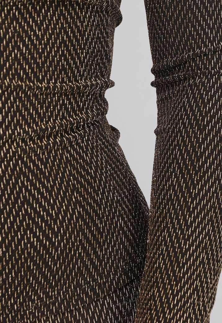 Gouden Lange Mouwen Glitter Top