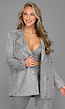 Oversized Zilveren Glitter Blazer
