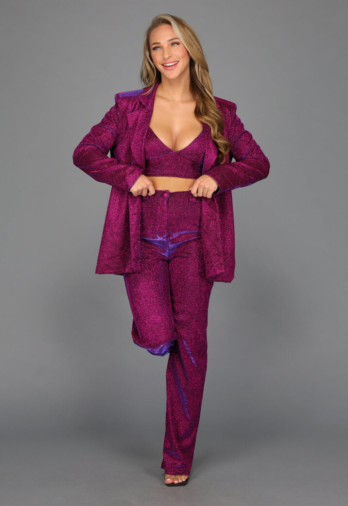Holografische Oversized Glitter Blazer