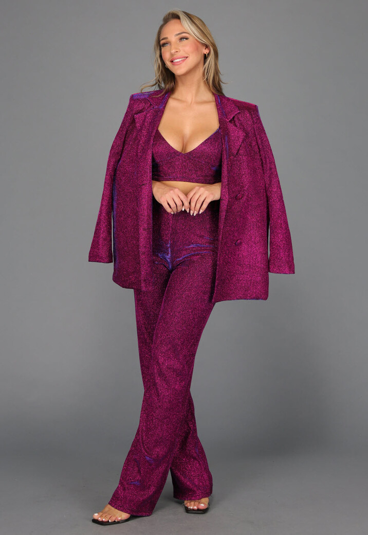 Holografische Oversized Glitter Blazer