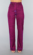 Holografische Paarse Glitter Pantalon