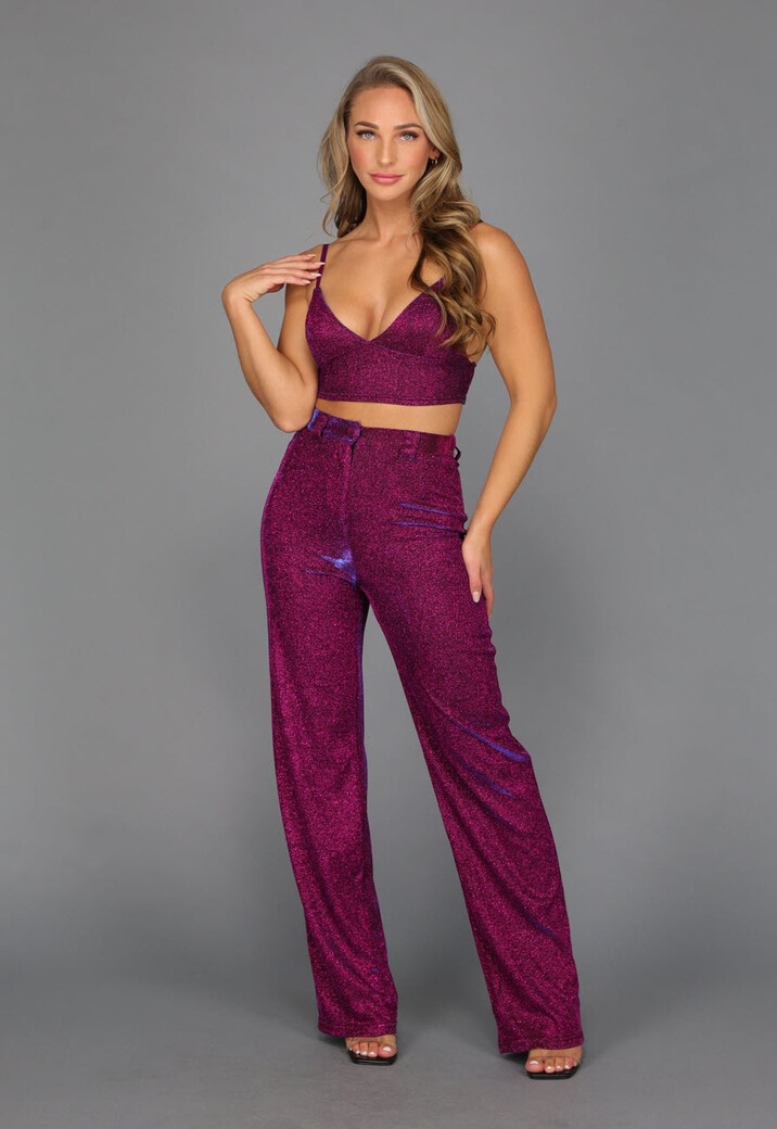 Paarse Glamour Top met Triangel Model