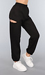 Zwarte Joggingbroek met Cutout