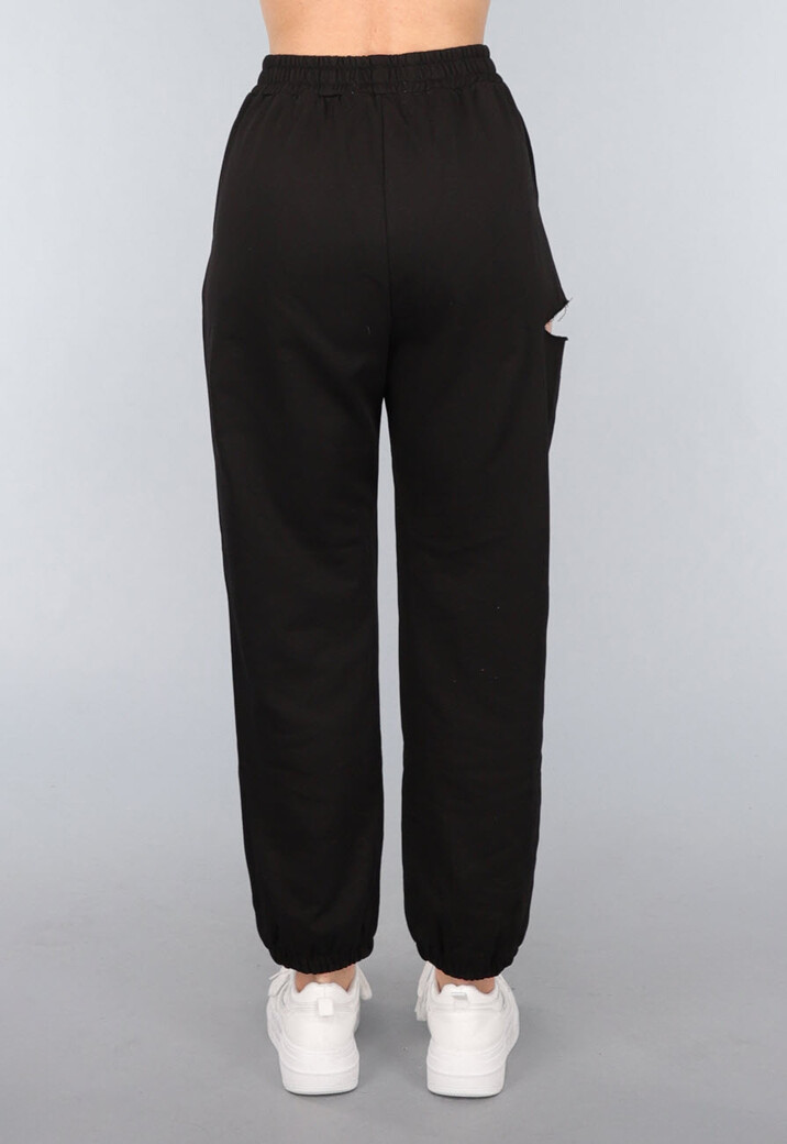 Zwarte Joggingbroek met Cutout