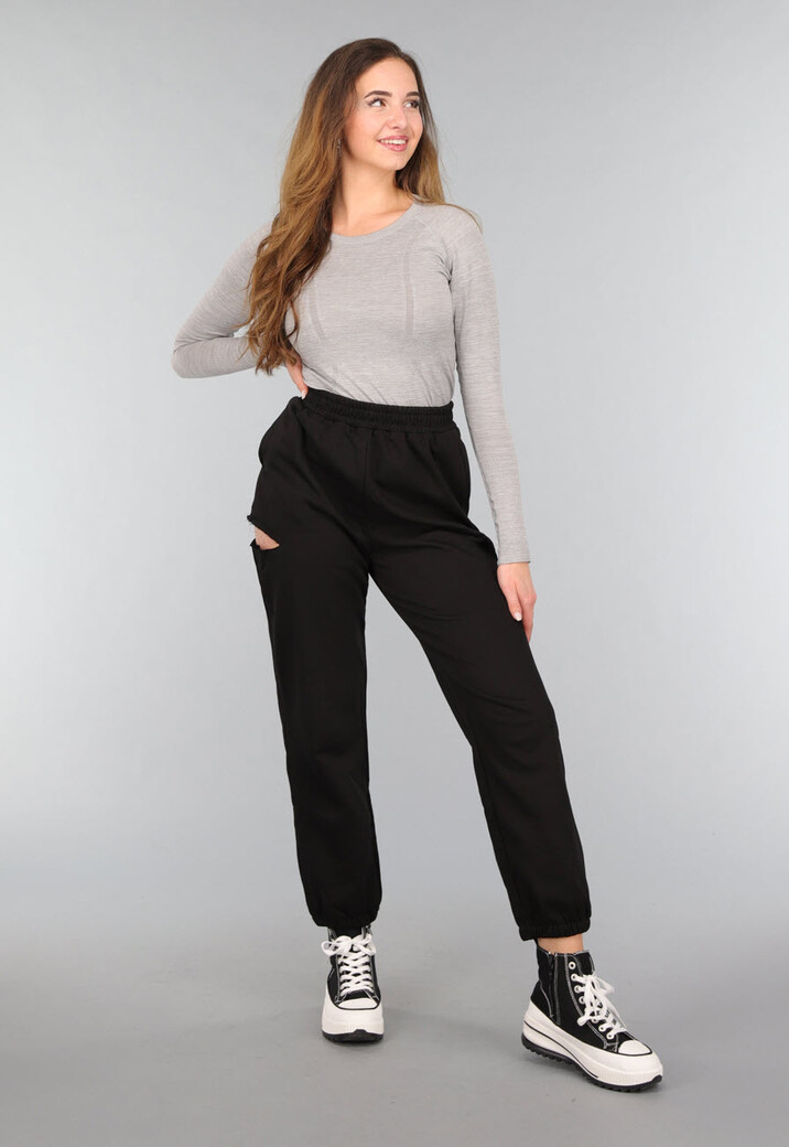 Zwarte Joggingbroek met Cutout