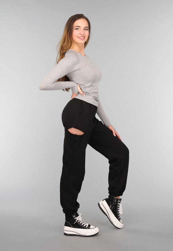 Zwarte Joggingbroek met Cutout