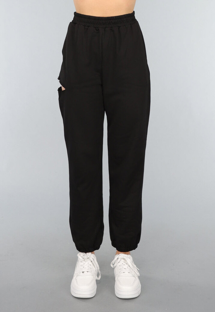 Zwarte Joggingbroek met Cutout