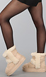 Beige Bont Laarsjes met Plateau