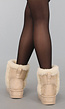 Beige Bont Laarsjes met Plateau