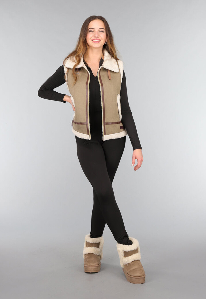 Bruine Faux Fur Boots met Plateau