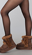 Donkerbruine Fluffy Snowboots