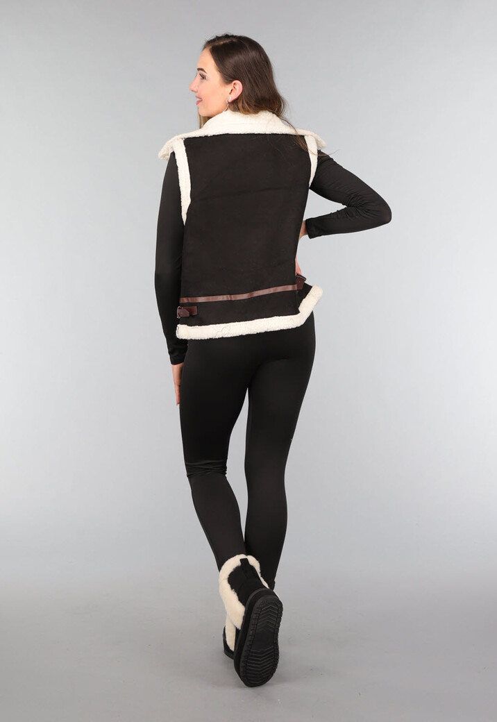 Zwarte Teddy Boots met Dikke Zool