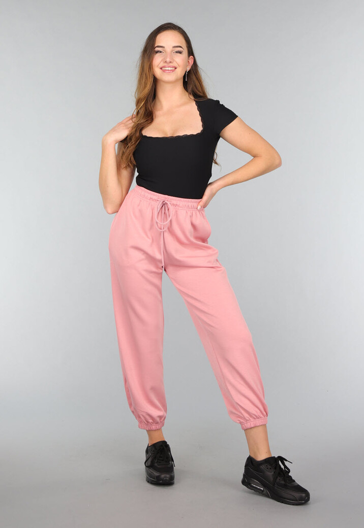 Zwarte Rib Bodysuit met Korte Mouwen