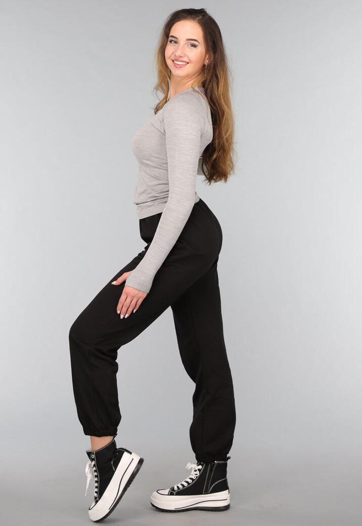 Grijze Stretchy Longsleeve Sporttop