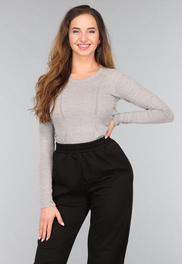 Grijze Stretchy Longsleeve Sporttop