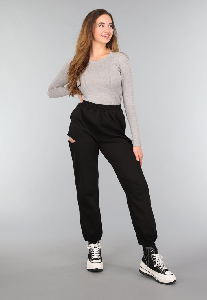 Grijze Stretchy Longsleeve Sporttop