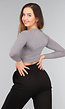 Grijze Longsleeve Cropped Sporttop