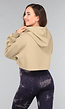 Khaki Cropped Sweater met Capuchon